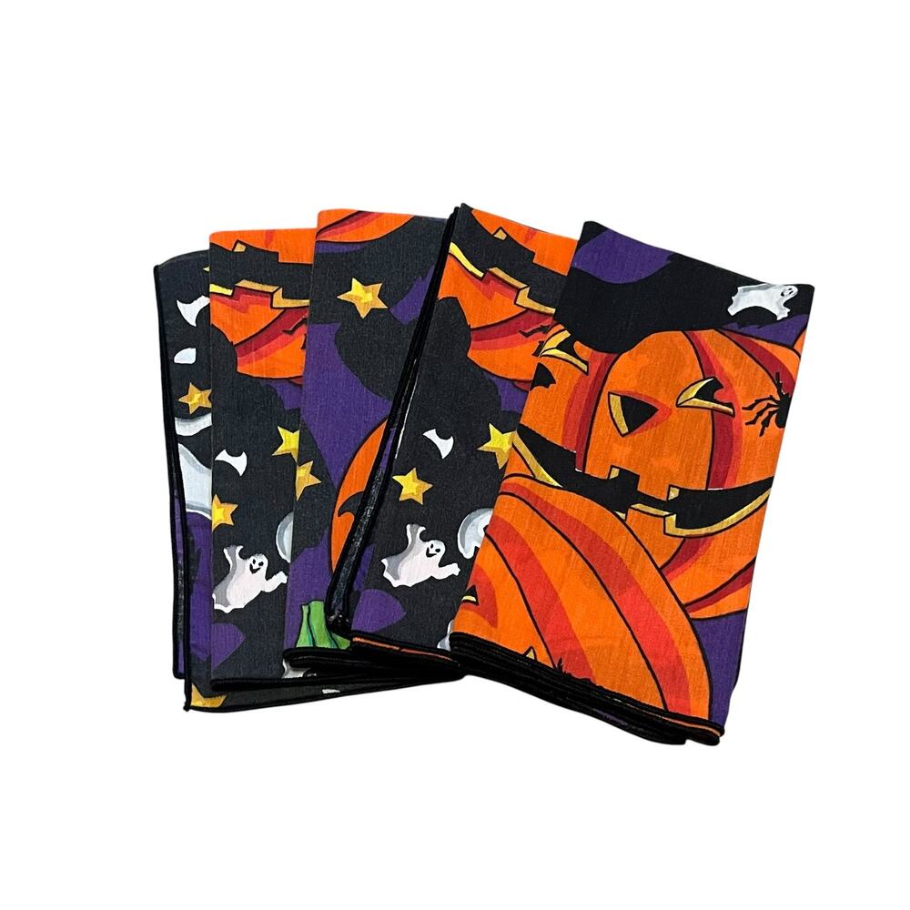 Vintage Cotton Halloween Napkins Set of 4